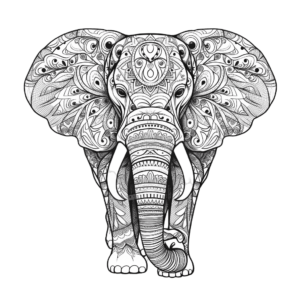 mandala elephant art png - Rose png