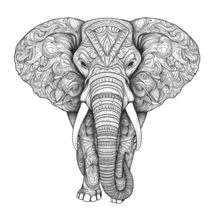 Mandala art elephant png - Rose png