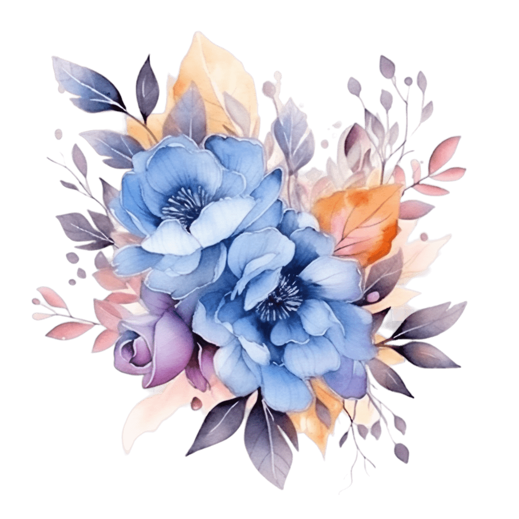 Wild Flower Bouquet With Watercolor Png Rose Png 7066