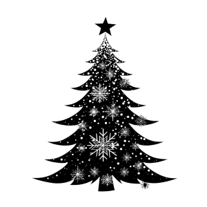 christmas tree silhouette - Rose png