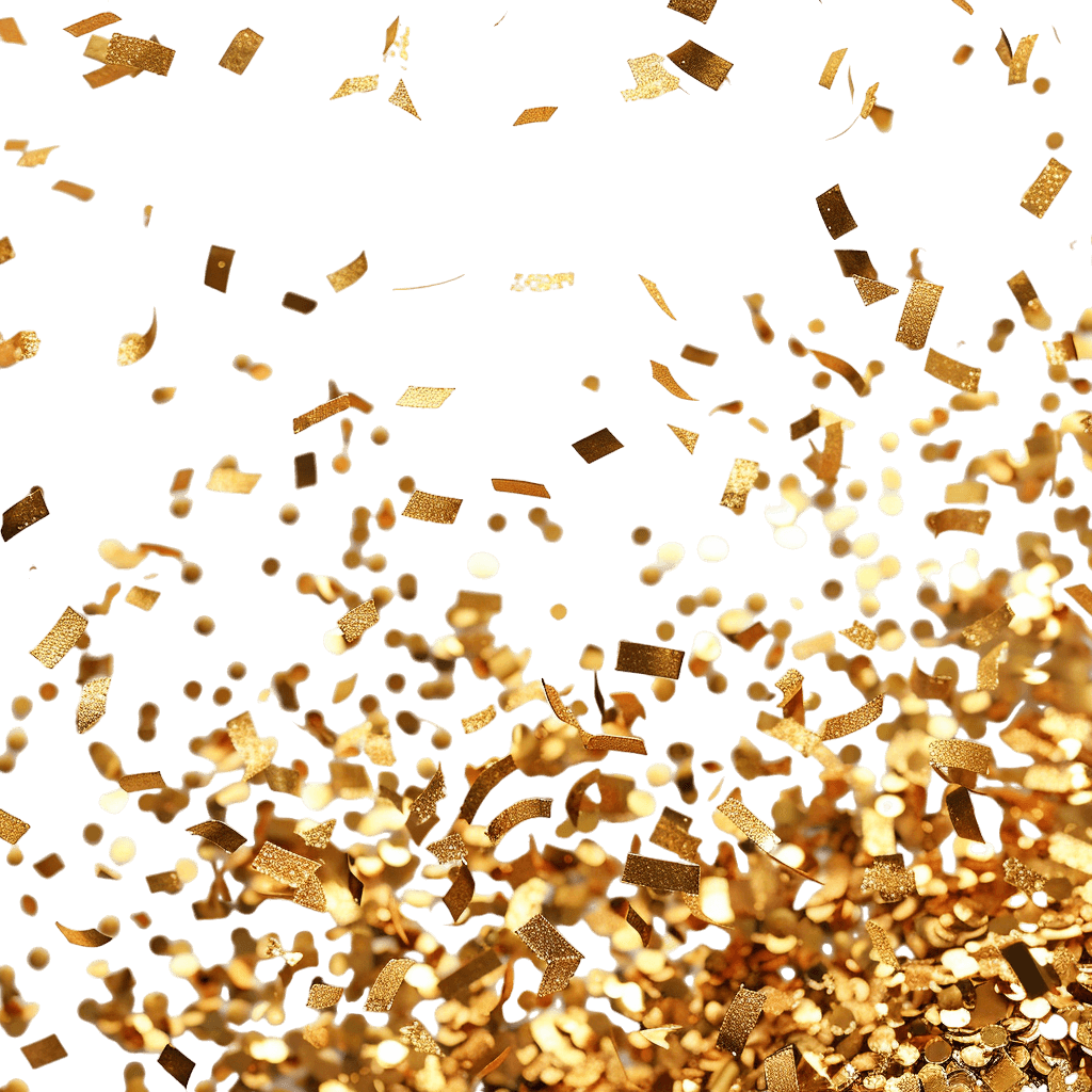 gold confetti png - Rose png