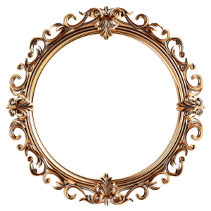 golden round frame png - Rose png