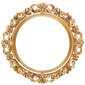 golden round frame png - Rose png