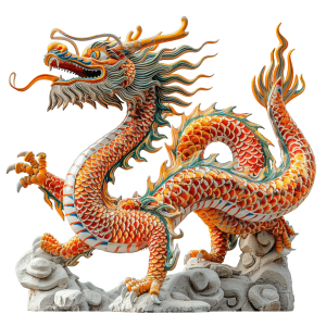 chinese dragon art png - Rose png