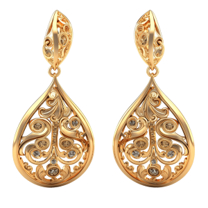 gold earrings png - Rose png