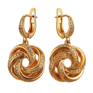 gold earrings png - Rose png