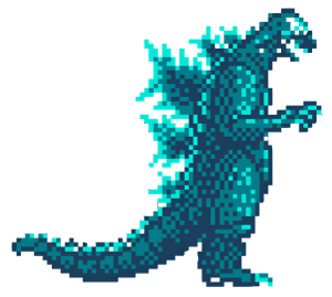 godzilla 8 bit png - Rose png