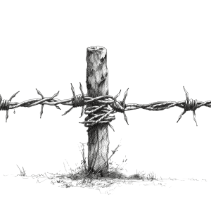 barbed wire drawing - Rose png