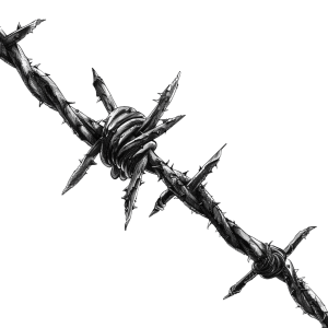 barbed wire drawing - Rose png