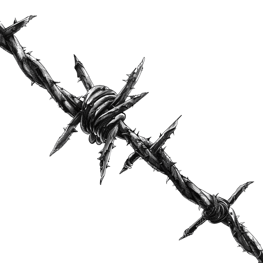 barbed wire drawing - Rose png