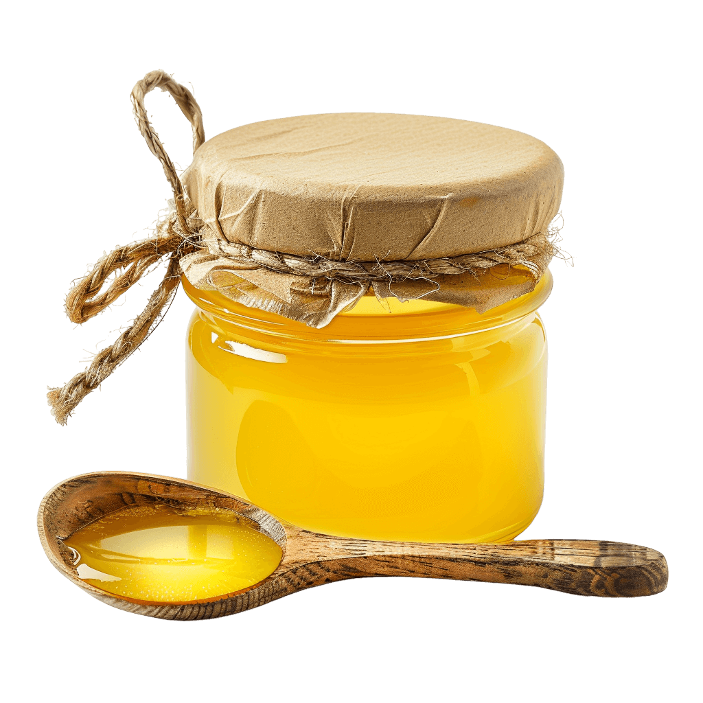 desi ghee in pot with spoon full of it | Download High-Quality Transparent PNG Image