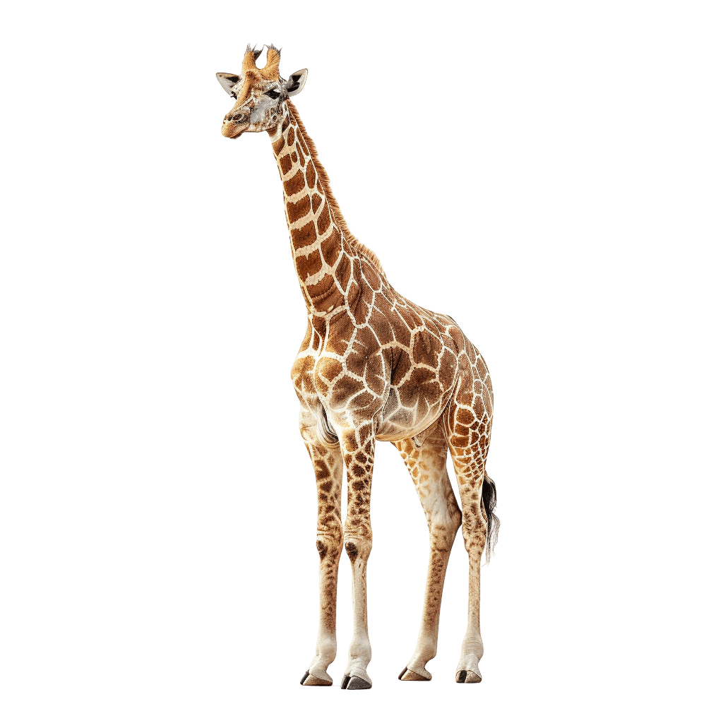 giraffe png standing straight and looking forward | Download High-Quality Transparent PNG Image