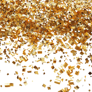 gold confetti in which the golden sprinkles are falling down | Download High-Quality Transparent PNG Image