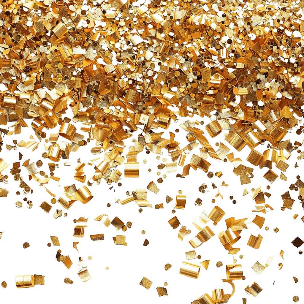 gold confetti in which the golden sprinkles are falling down | Download High-Quality Transparent PNG Image