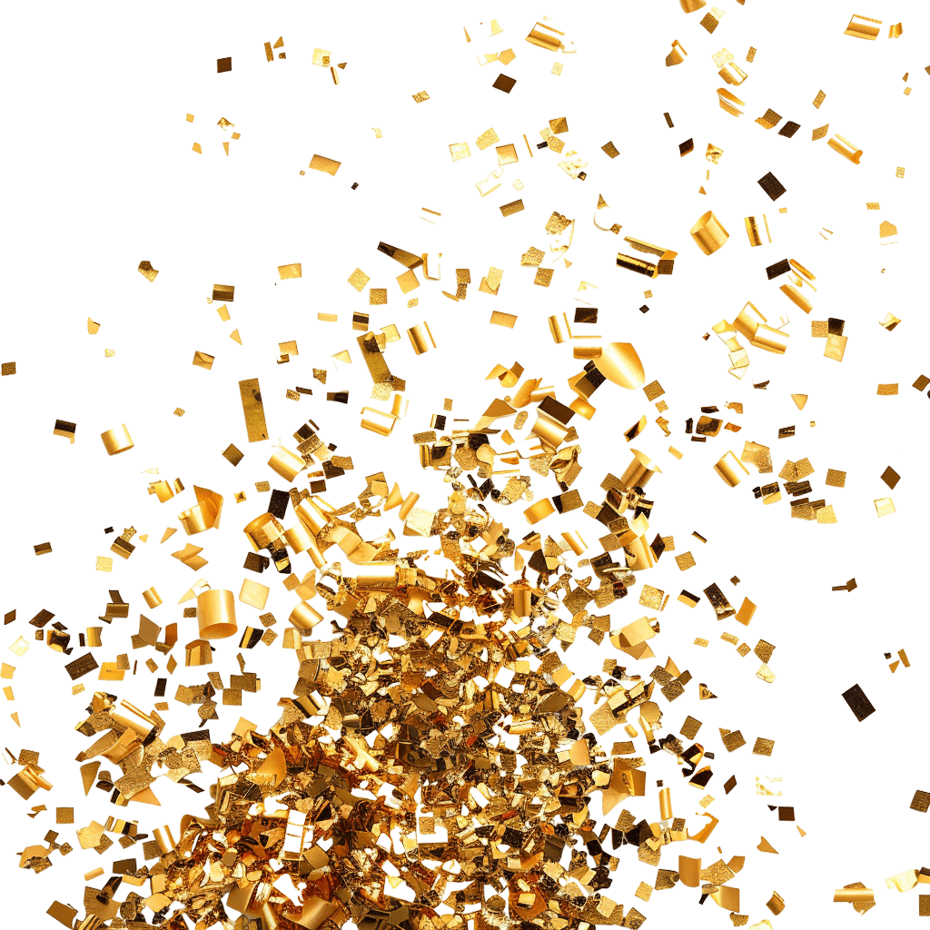 gold confetti in which the sprinkles are isolated in centre | Download High-Quality Transparent PNG Image