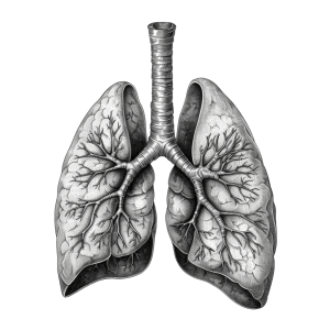 lungs drawing in black and white, free png download - Rose png