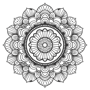 mandala coloring pages for kids, free png download - Rose png