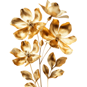 free gold flower decor for different kind of invitations | Download High-Quality Transparent PNG Image
