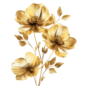 gold flower containing the flowers and also leaves | Download High-Quality Transparent PNG Image