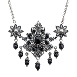 silver mangalsutra with black beaded chain | Download High-Quality Transparent PNG Image