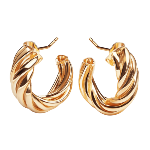 ear ring design gold background for jewelry visuals | Download High-Quality Transparent PNG Image