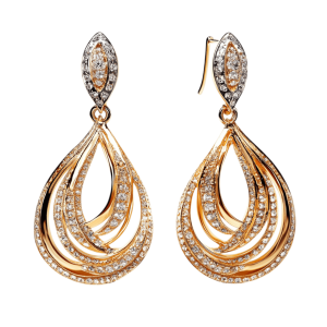 ear ring design gold illustration perfect for fashion and bridal themes | Download High-Quality Transparent PNG Image