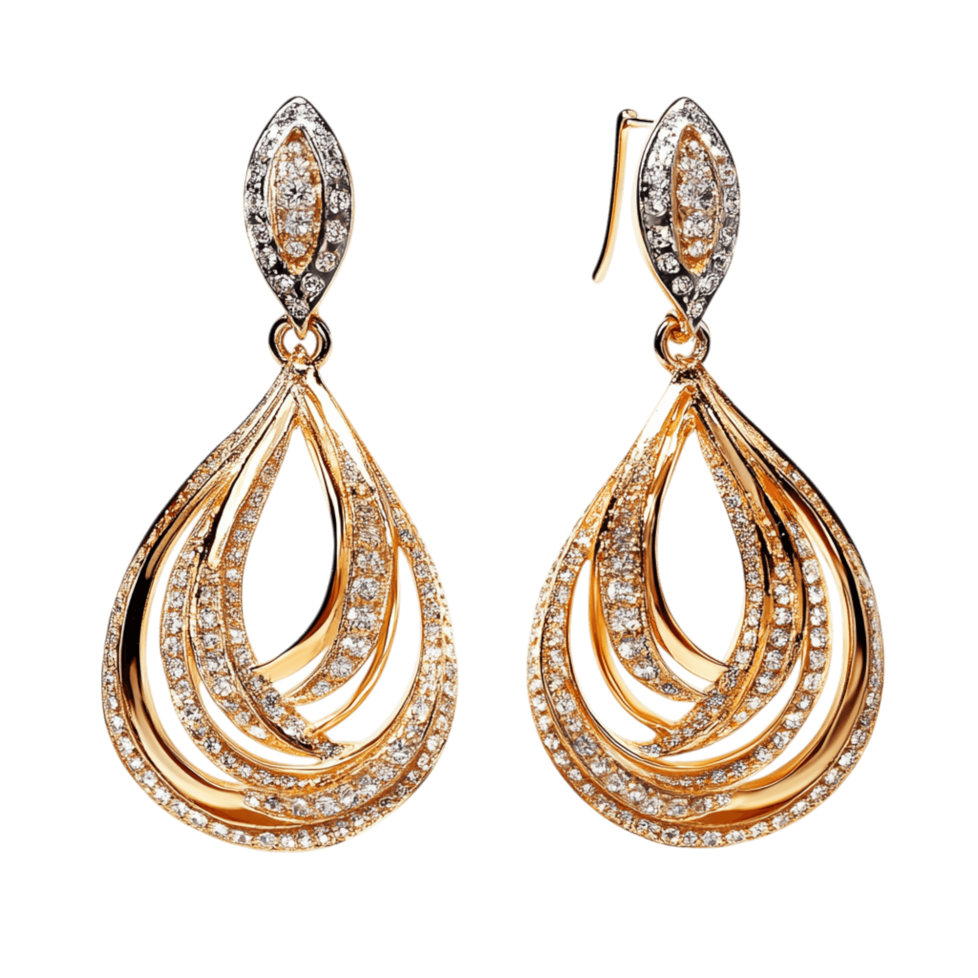 ear ring design gold illustration perfect for fashion and bridal themes | Download High-Quality Transparent PNG Image