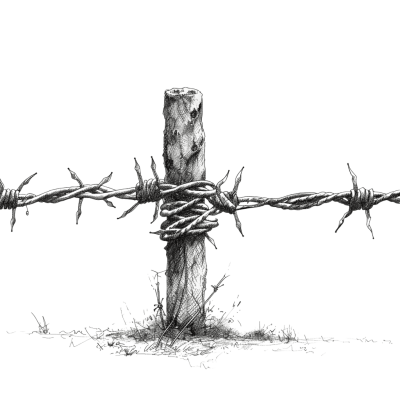 barbed wire drawing - Rose png