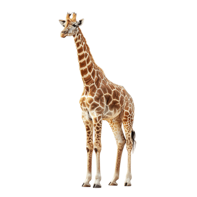 giraffe png standing straight and looking forward | Download High-Quality Transparent PNG Image