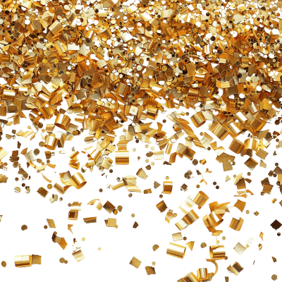 gold confetti in which the golden sprinkles are falling down | Download High-Quality Transparent PNG Image