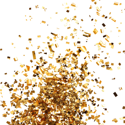 gold confetti in which the sprinkles are isolated in centre | Download High-Quality Transparent PNG Image