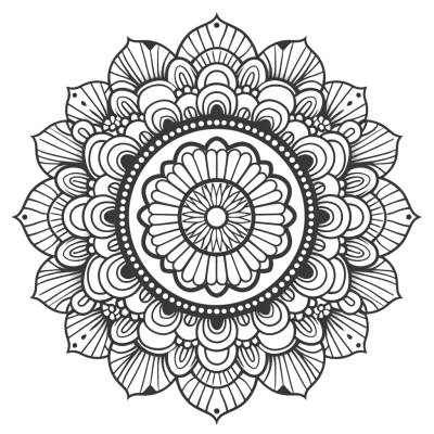 mandala coloring pages for kids, free png download - Rose png