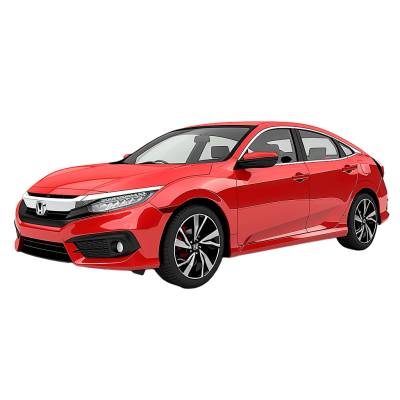 car honda civic 2016 in red color | Download High-Quality Transparent PNG Image