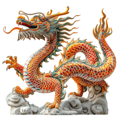 chinese dragon art png - Rose png