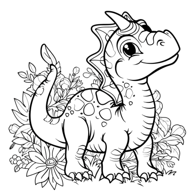 Dinosaur Coloring pages Fun and Engaging | Download High-Quality Transparent PNG Image