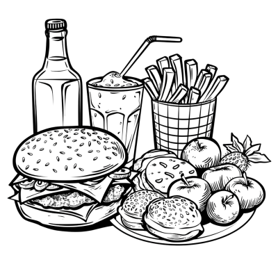 food coloring pages for kids | Download High-Quality Transparent PNG Image