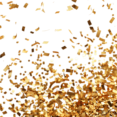 gold confetti png - Rose png