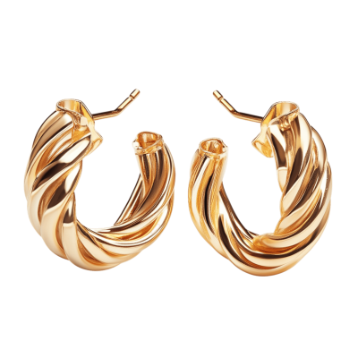 ear ring design gold background for jewelry visuals | Download High-Quality Transparent PNG Image