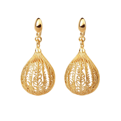 ear ring design gold png | Download High-Quality Transparent PNG Image