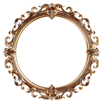 golden round frame png - Rose png