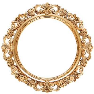 golden round frame png - Rose png