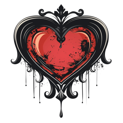 goth heart png - Rose png