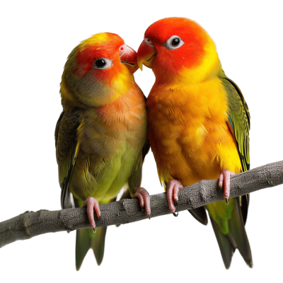 love birds images sitting on a branch, free png download - Rose png