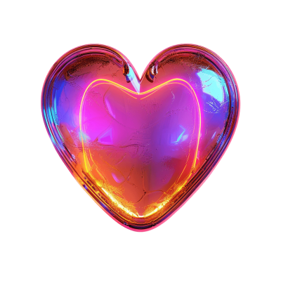 neon heart png - Rose png