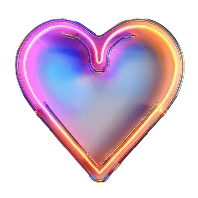 neon heart png - Rose png