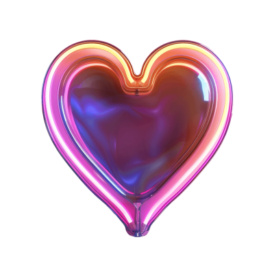 neon heart png - Rose png