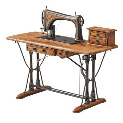 sewing table in vintage style | Download High-Quality Transparent PNG Image