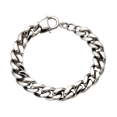silver bracelet for men in chain form | Download High-Quality Transparent PNG Image
