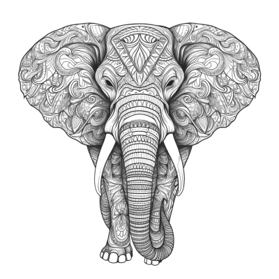 Mandala art elephant png - Rose png