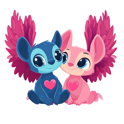 stitch e angel png Sweet Couple Vibes | Download High-Quality Transparent PNG Image